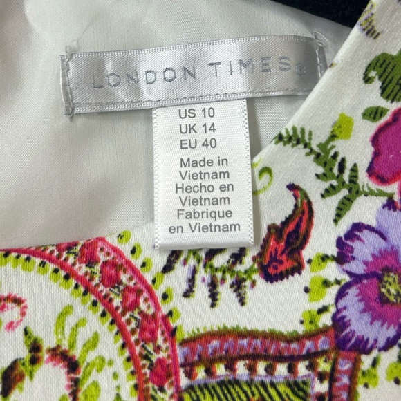 London Times Multicolor Flora Sheath Dress. Size 10. - Picture 3 of 8